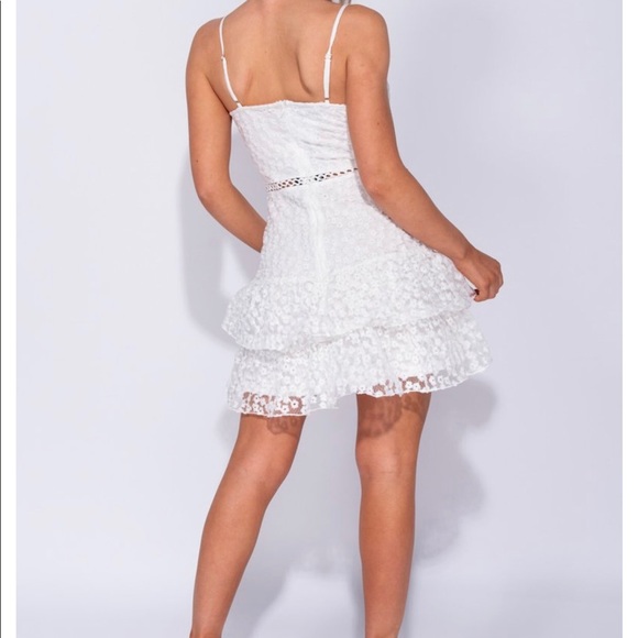 White floral lace crochet trim dress - Picture 6 of 8